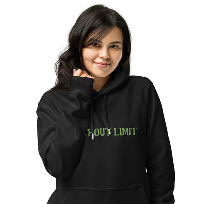 Eco raglan Embroidered Without Limit hoodie